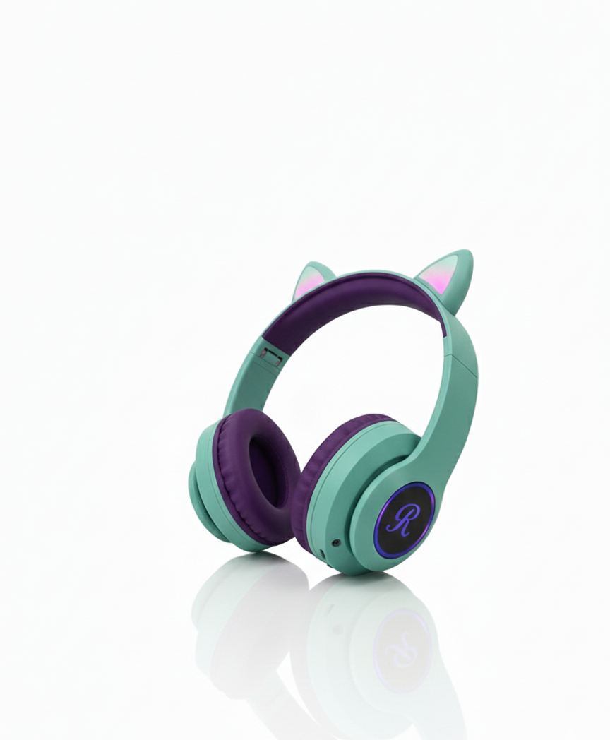 Cat Ear LED Wireless Bluetooth Headphones for Kids