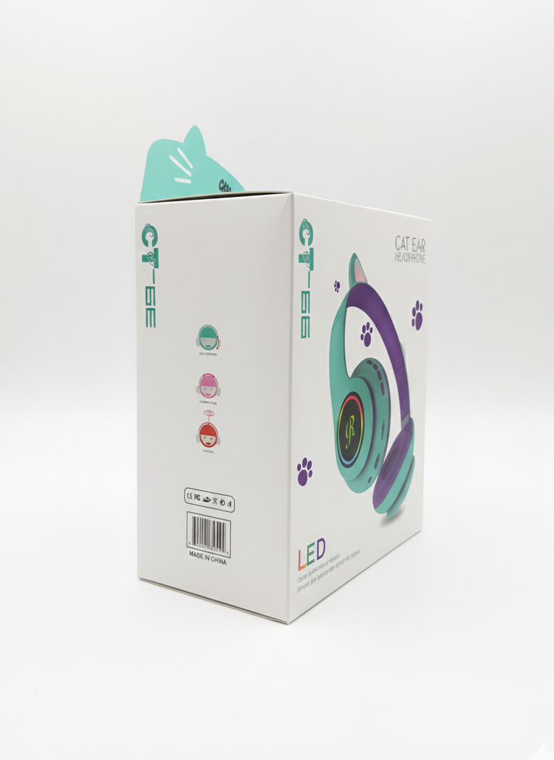 Cat Ear LED Wireless Bluetooth Headphones for Kids