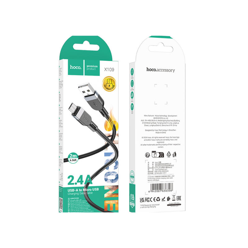 hoco X109 Energy USB to Micro-USB Silicone Charging Cable (2m)