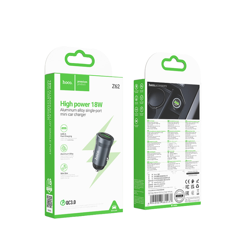 hoco Z62 High Power 18W QC3.0 Mini Car Charger