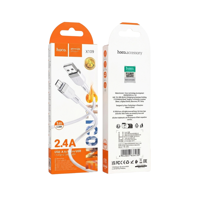 hoco X109 Energy Silicone USB-A to Micro-USB Charging Data Cable